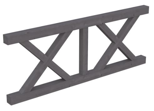 Thumbnail - Skan Holz Andreaskreuz-Brüstung für Terrassenüberdachung 220 cm, schiefergrau