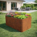 Vorschaubild Premium Hochbeet aus Cortenstahl mit Rostpatina 120 x 80 x 75 cm