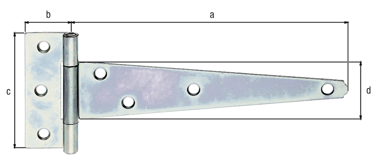 Alberts® Kistenband, galvanisch verzinkt dickschichtpassiviert, Scharnier LxB 90x32, Band LxB 200x43,5 mm 347345