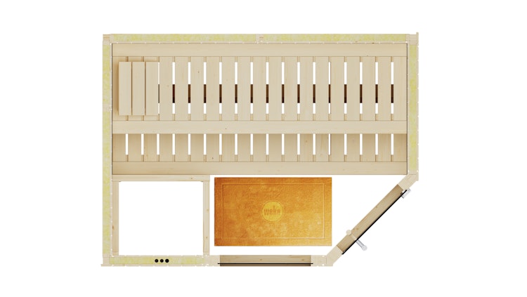 Weka Elementsauna Varberg 1 Trend mit Eckeinstieg & weiß lasierten Fronten - 68 mm