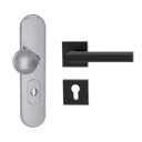 Vorschaubild Griffwerk Kombi-Schutzbeschlag TITANO SB_882 mit Griff LUCIA Prof 72mm Zylinderabdeckung Tür 38-50mm LUCIA PROF eckig Graphitschwarz