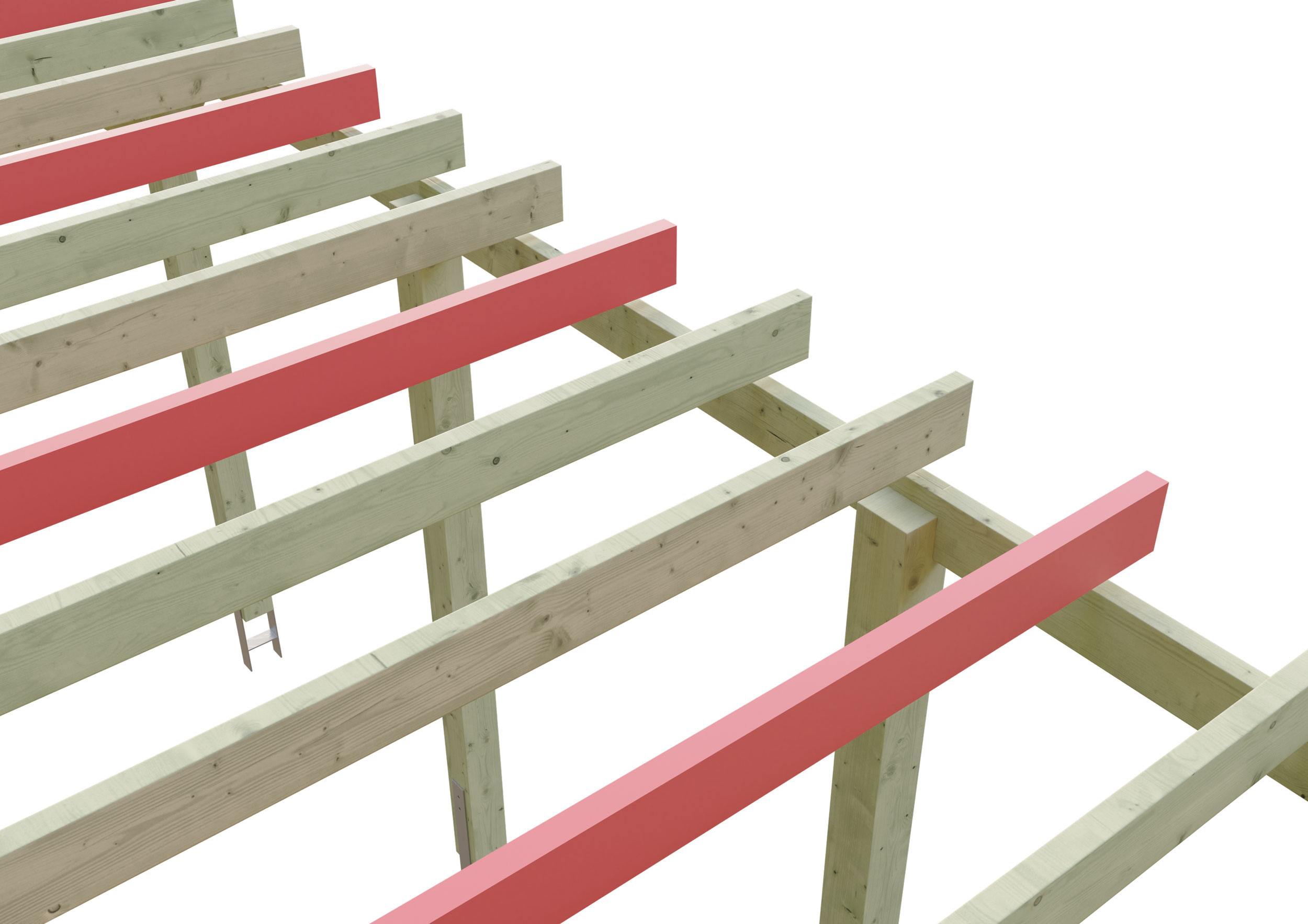 Thumbnail - Skan Holz Schneelasterhöhung Flachdach Carport 354x846/362x870 eiche hell