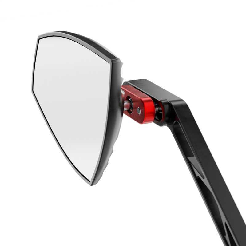 HIGHSIDER pro Spiegel Wave Schwarz/Rot (Paar)