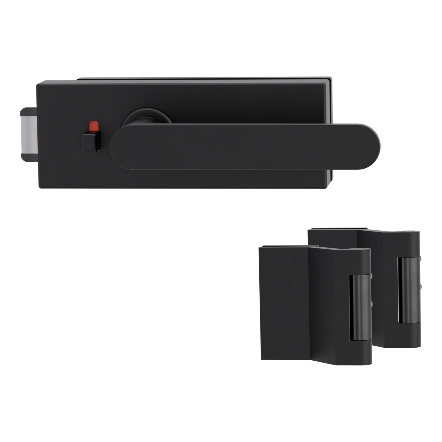 Griffwerk Glastürbeschlag PURISTO S mit Griff AVUS smart2lock Flüster 3-tlg. Bänder VAYA 291 AVUS Graphitschwarz