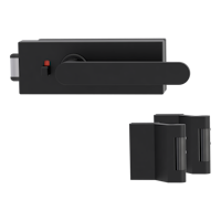 Griffwerk Glastürbeschlag PURISTO S mit Griff AVUS smart2lock Flüster 3-tlg. Bänder VAYA 291 AVUS Graphitschwarz