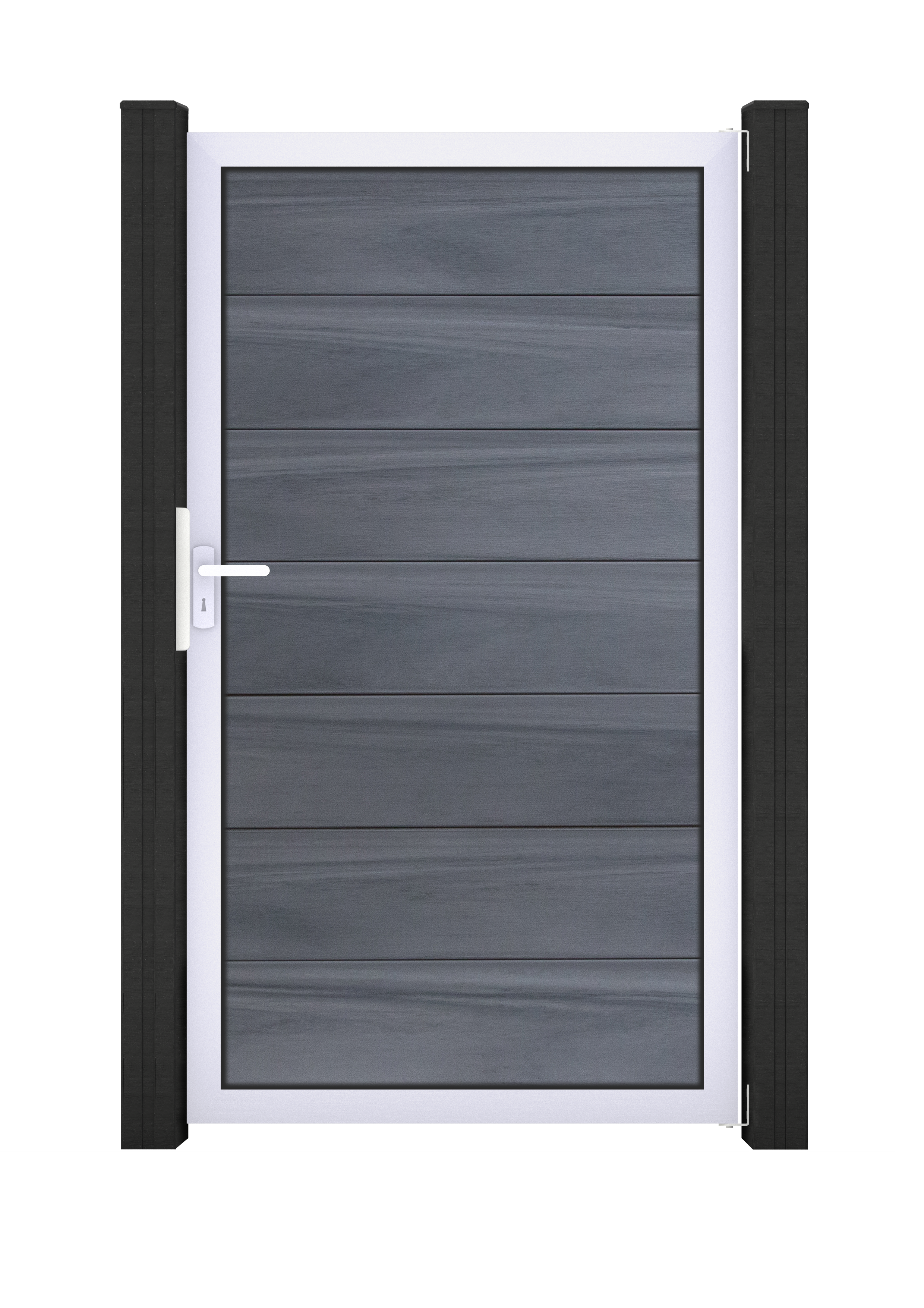 GroJa Solid Grande Tor Sondermaß max. 150x180cm Aluminiumrahmen Steingrau co-extrudiert