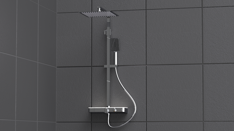 Überkopfbrauseset OCEAN, mit Thermostatablage