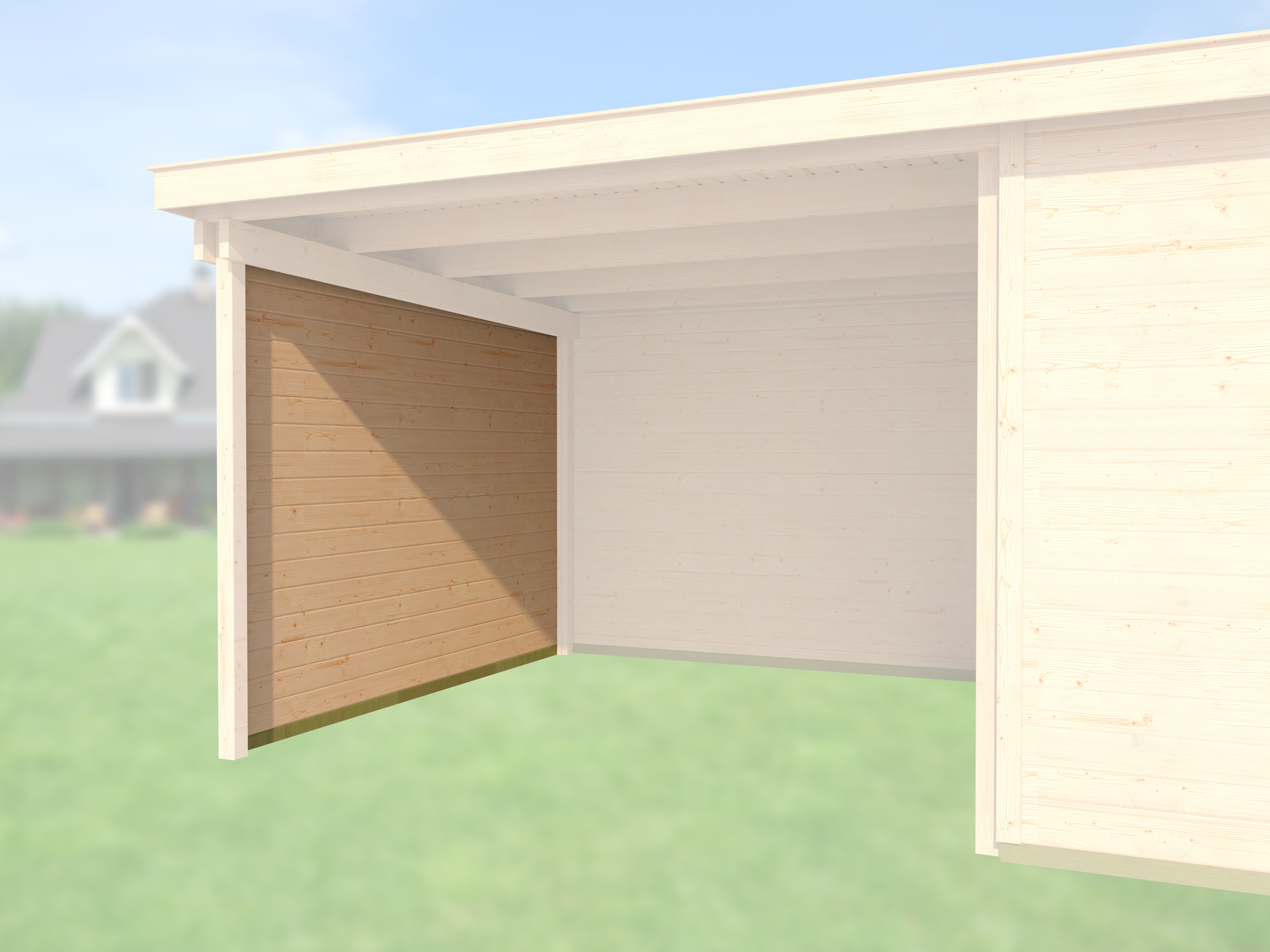 Thumbnail - Weka Seitenwand für Anbau 300 cm tief für Designhaus 126, 172 & 225-naturbelassen