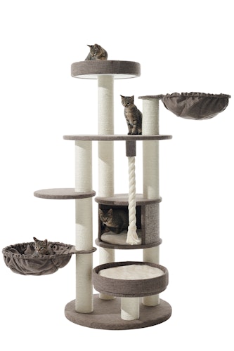 NOBBY Kratzbaum "FIDA" braun Leinenoptik; 70 x 70 x 165 cm