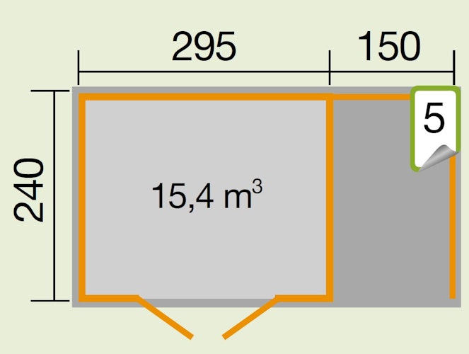 Weka Gartenhaus 179 A inkl. 150 cm Anbau - 28 mm