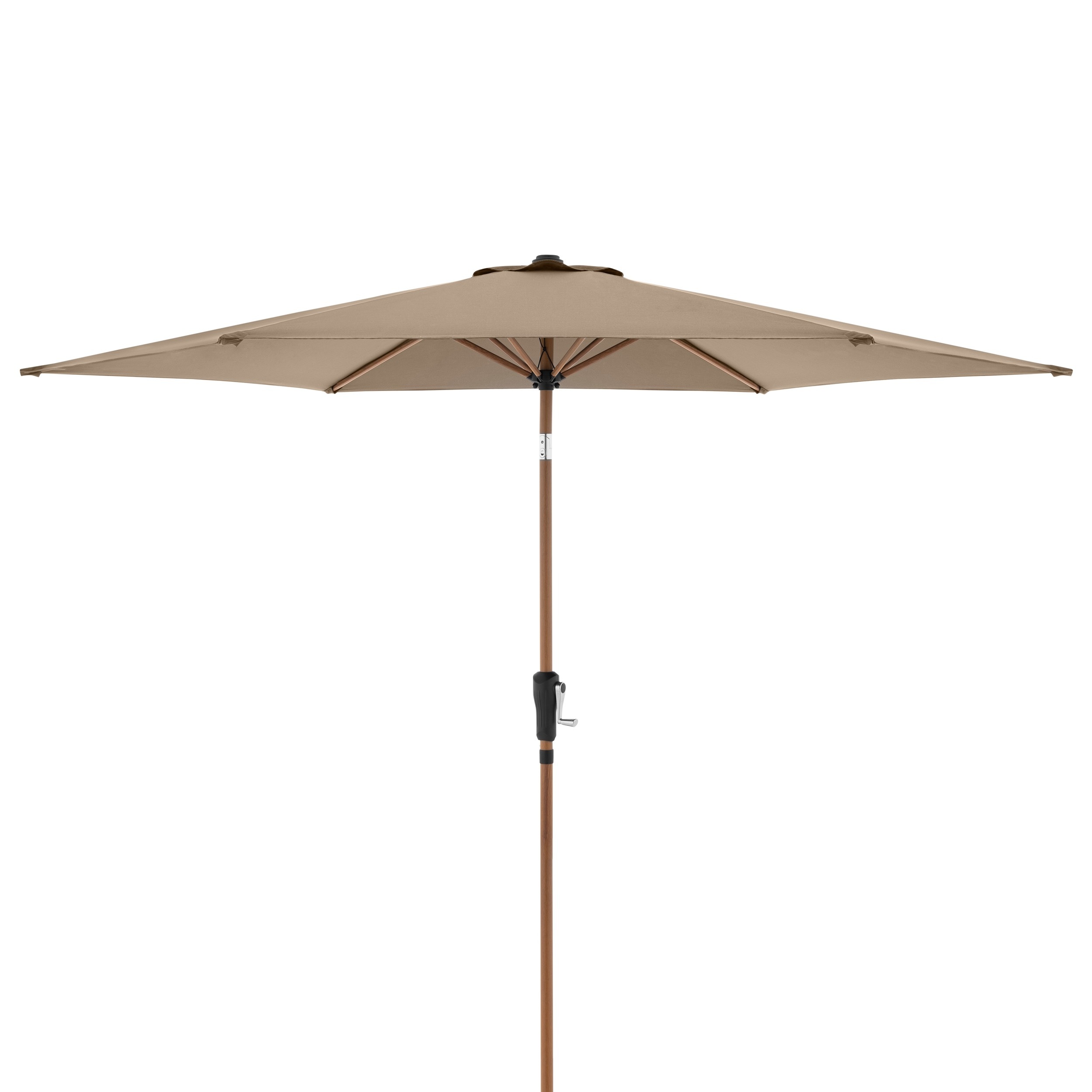 doppler Mittelmastschirm LIFE Woodstyle 305 Lift, Aluminium Holzoptik / 100 % Polyester 180 g/m² Greige