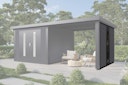 Vorschaubild Wolff Finnhaus Seiten-/ Rückwand 24 mit Fenster WPC Anthrazit (für Anbaudach)