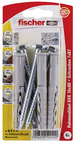 FISCHER Rahmendübel mit Schrauben SXR 10x80SS K (4 St.)