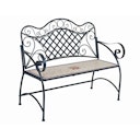 Vorschaubild Garden Pleasure Deko Bank AMARILLO, Stahl Schwarz / Steinzeug-Mosaik Braun/ Ocker/ Beige