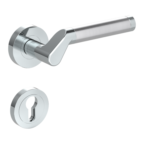 Griffwerk CORINNA Schraubtechnik GK4 -Chrom/Edelstahl Rosettengarnitur -Schraubt. -PZ -TS 40-45mm