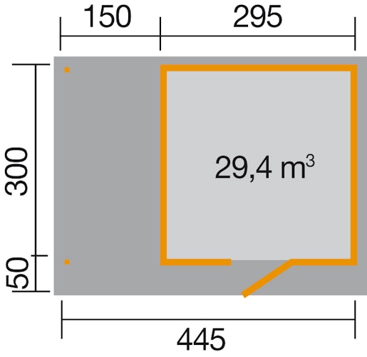 Weka Gartenhaus Designhaus wekaLine 172 A mit Anbau (150 cm)