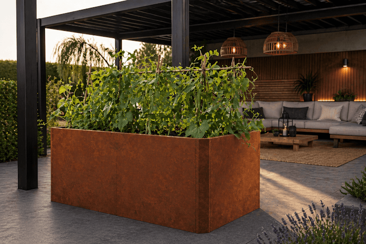 Premium Hochbeet aus Cortenstahl mit Rostpatina 160 x 80 x 75 cm