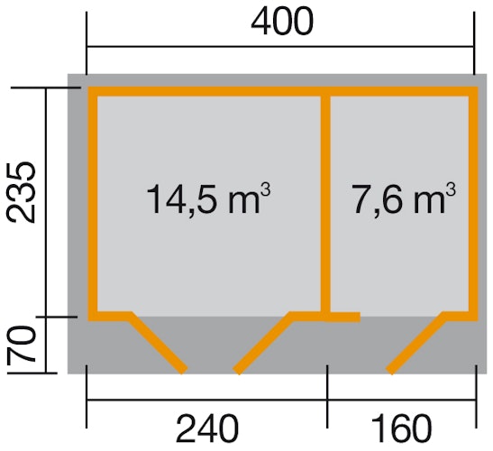 Weka 28 mm Gartenhaus 261