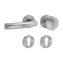 Vorschaubild Griffwerk Wechselgarnitur VAYA 178 LORITA fast2fix Fast2Fix GK3 Rosetten rund Knopf R2 Edelstahl matt L