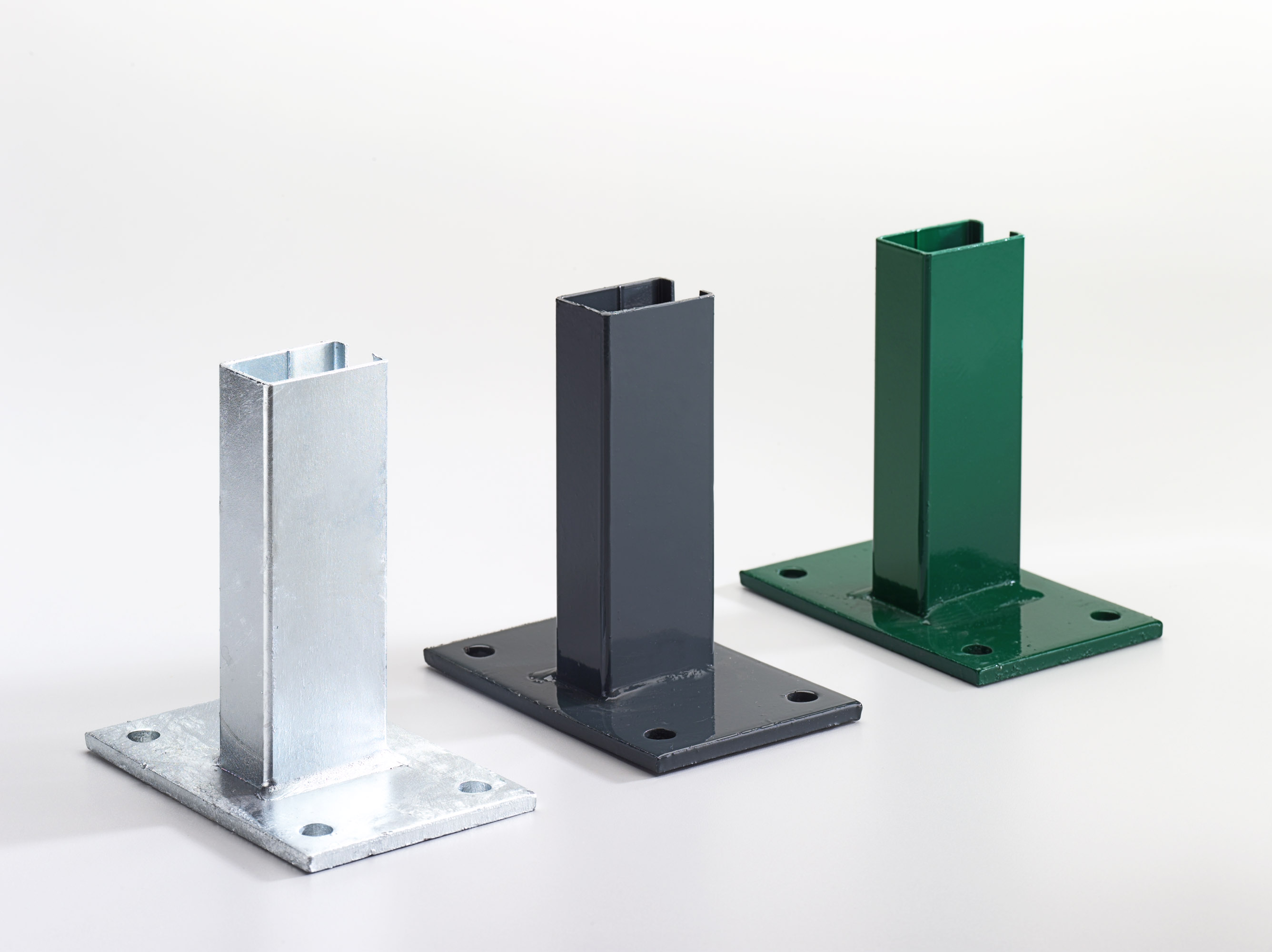 Fußplatte mit Rohrstutzen RAL 7016 anthrazit ca. 12x12 cm