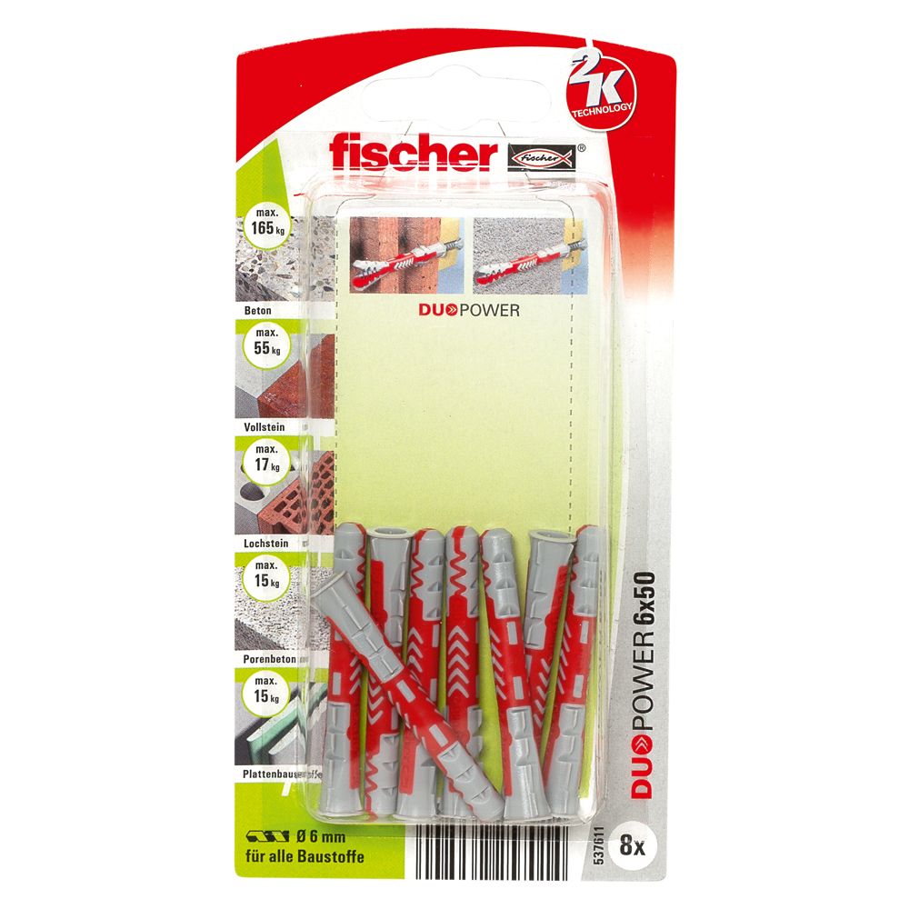 FISCHER Universaldübel Duopower 6x50 mm K (8 St.)