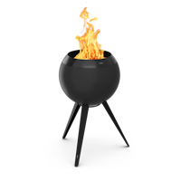 höfats MOON 45 All Black Feuerschale mit hohem Fuß