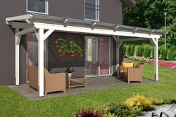 Skan Holz freistehende Terrassenüberdachung Sanremo 648x300cm weiß