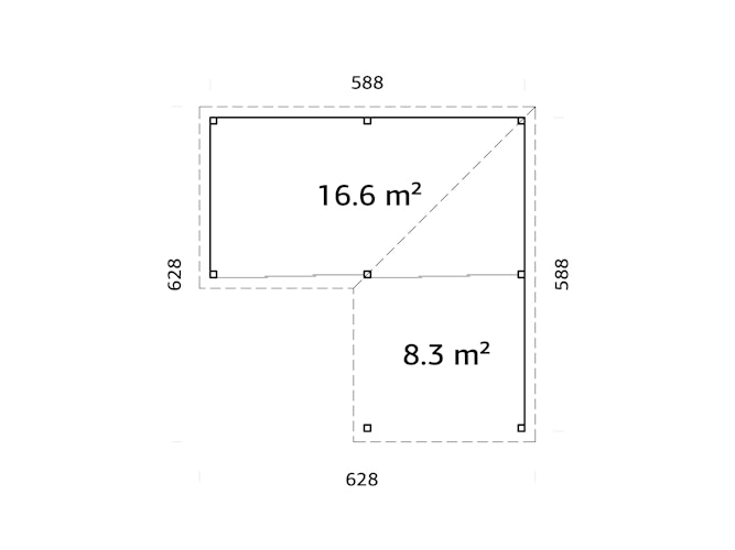Palmako Gartenhaus Connect Lenna 24,9 m² Set 713 Slide Plus mit Isolierglas-Schiebetüren - 28 mm