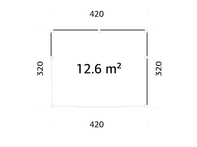 Palmako Gartenhaus Serena 12,6 m² Set 1 Slide - 44 mm