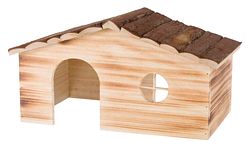 TRIXIE Haus Ragna 2 Ausgänge Kaninchen, Rindenholz/geflammt, 43 × 22 × 25 cm