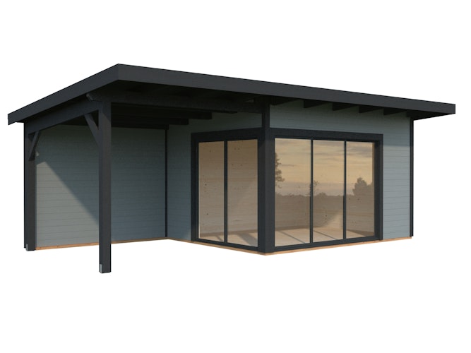 Palmako Gartenhaus Andrea 11,2 +7,9 m² mit Schiebetür - 44 mm