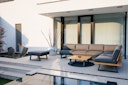 Diamond Garden Modullounge kurze Ecke links NORA Sun & Rain, Aluminium / Teak / Tuvatextil (100 % Polyacryl)