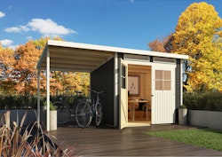 Karibu Eco Gartenhaus Grebenau / Glücksburg 2/3/4 mit 190 cm Schleppdach