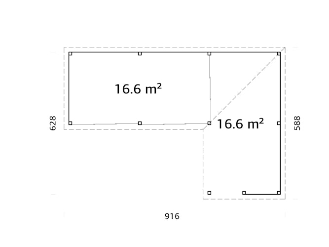 Palmako Gartenhaus Connect Lenna 33,2 m² Set 720 Slide Plus mit Isolierglas-Schiebetüren - 28 mm