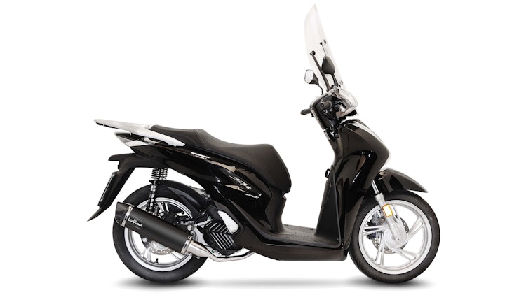 LeoVince Komplettanlage Edelstahl SBK NERO für HONDA SH125i mit Katalysator