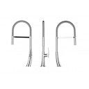 Vorschaubild Wasserhahn Küchenarmatur, LEAF, mit 360° schwenkbarem Auslauf, abnehmbare 2 strahl Handbrause, Verchromt