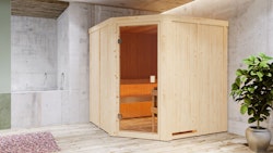 Karibu Woodfeeling Sauna Kotka - 68 mm Aktionssauna inkl. gratis Sauna-Zubehörset im Wert von 234,94 €