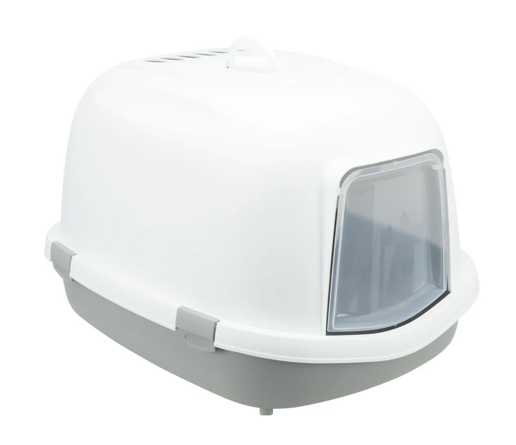 TRIXIE Katzentoilette Primo XXL Top, mit Haube, 56 × 47 × 71 cm, grau/weiß