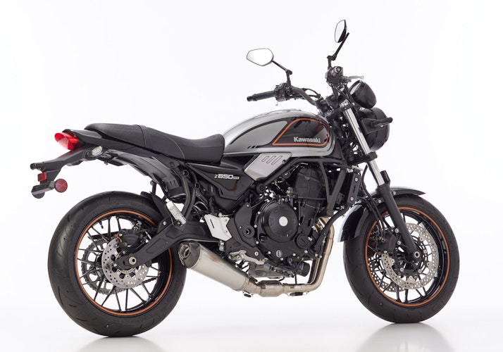 SHARK KOMPLETTANLAGE Edelstahl gebürstet/Carbon silber DSX-7 für KAWASAKI Ninja 650,Z650,Z650 RS EURO5+  