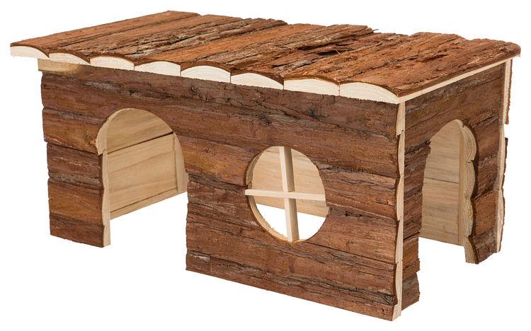 TRIXIE Haus Jerrik, Zwergkaninchen, Rindenholz, 40 × 20 × 23 cm