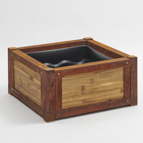 BambusBASIS Terrassenteich Cortenstahl mit verschiedenen Bambusfüllungen