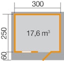 Vorschaubild Weka 45 mm Gartenhaus 131 mit Vordach (60 cm)