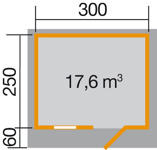 Weka 45 mm Gartenhaus 131 mit Vordach (60 cm)
