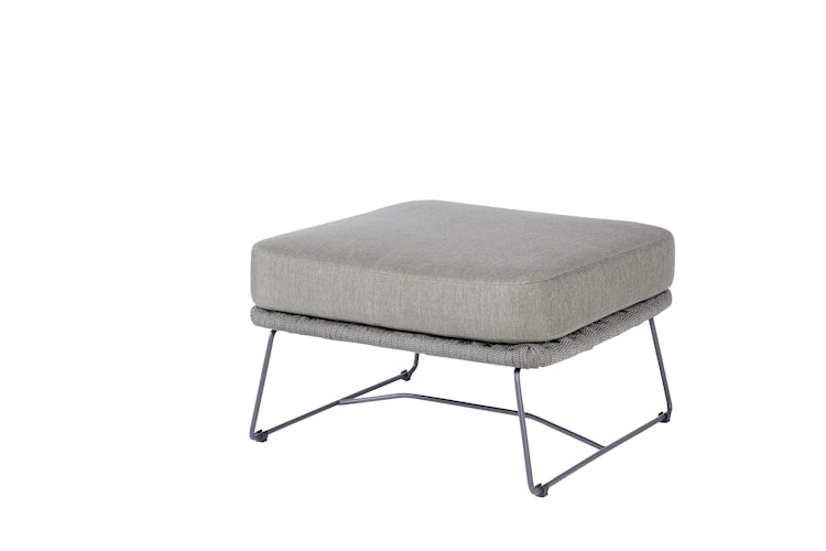 Diamond Garden Lounge-Set MILOS, Sofa + 2x Tisch + Hocker, Edelstahl Dunkelgrau / HPL / Rope Dark Grey / Sunproof (100 % Polypropylen)