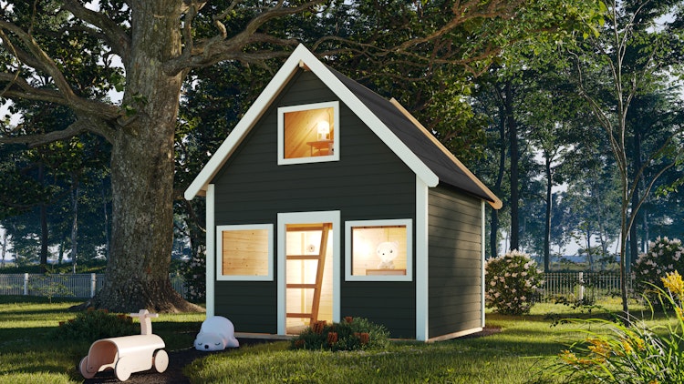 Karibu Kinderspielhaus Kalle mit 2 Etagen - 19 mm