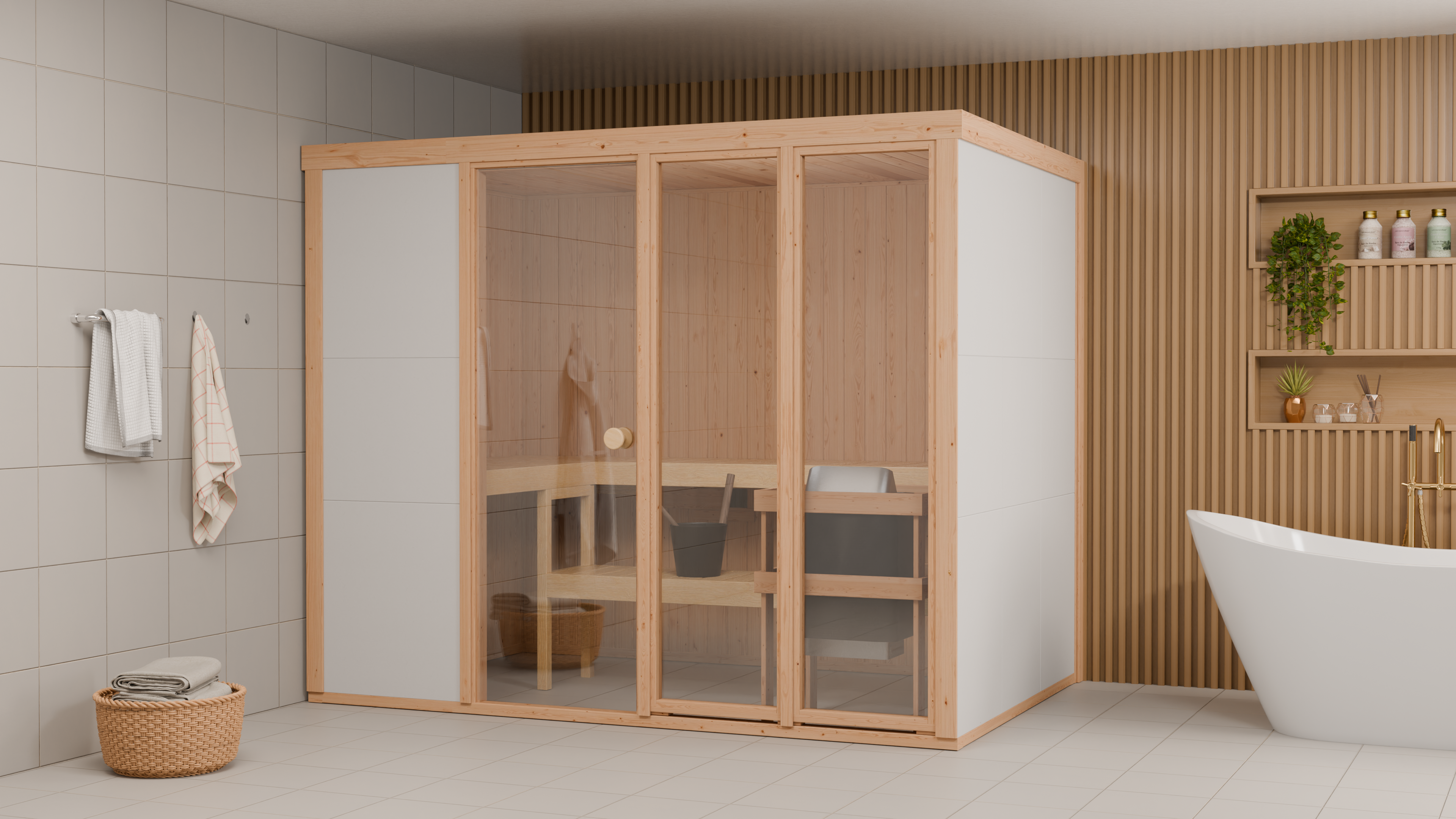 Bertilo Sauna Model 3 Large white - 58 mm