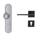 Vorschaubild Griffwerk TITANO Kombi SB_882 ES1 (S2) -Edelstahl matt Kombi-Schutzbeschlag -Knopf/Drücker -mit Griff REMOTE -GSC-eckig -L - ZA, 72mm -TS 38-50