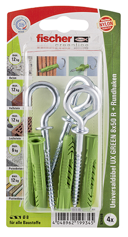FISCHER Universaldübel UX 8x50 R RH GREEN K (4 Stück)