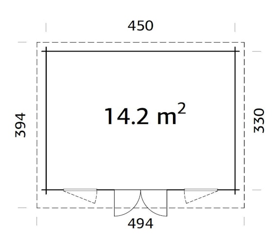 Palmako Gartenhaus Lisa 14,2 m² - 44 mm
