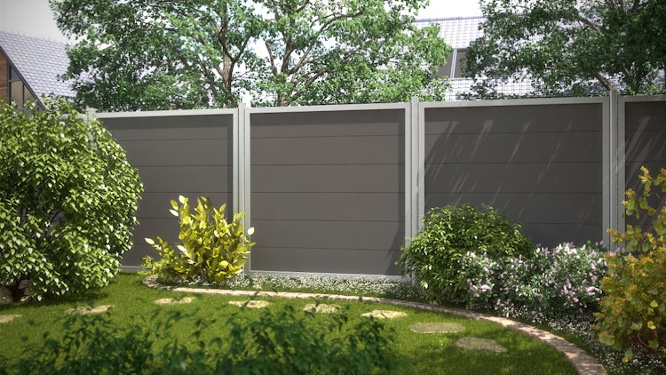 TraumGarten Design WPC Alu Rahmen Silber 1800 x 1800 mm